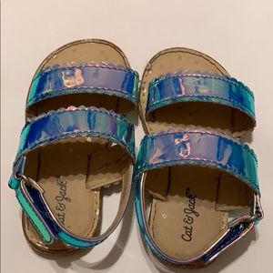 Cat & Jack girls toddler iridescent shinny sandals